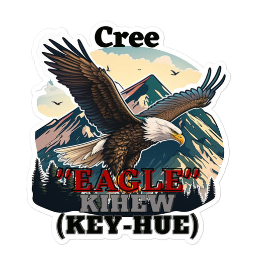 Language Lesson Sticker | Cree "Eagle" | Native American Art